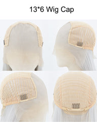 13*6 Silver Straight Synthetic Lace Front Wig WW1024