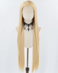 30 Inch Long Blonde Synthetic Lace Front Wig WW959