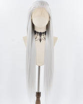 30inch Long Silver Synthetic Lace Front Wig WW958