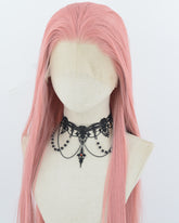 38Inch Long Pink Synthetic Lace Front Wig WW838