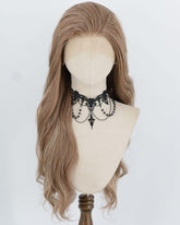 Ash Beige Brown Synthetic Lace Front Wig WW1056