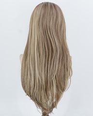 Brown With Beige Blonde Highlights Synthetic Lace Front Wig WW1070