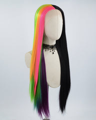 Black Pink Ombre Synthetic Lace Front Wig WW504