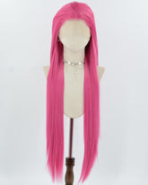 38inch Long Bright Pink Synthetic Lace Front Wig WW1030