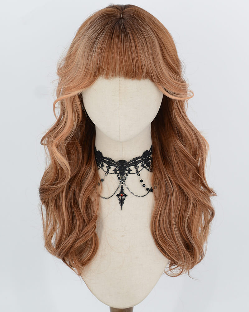 Ombre Copper Brown Wavy Synthetic Wig HW857