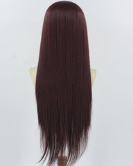 Dark Auburn Long Straight Synthetic Lace Front Wig WW1042
