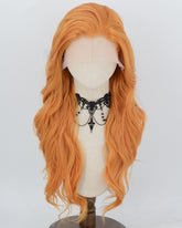 Ginger Orange Long Wavy Synthetic Lace Front Wig WW1086