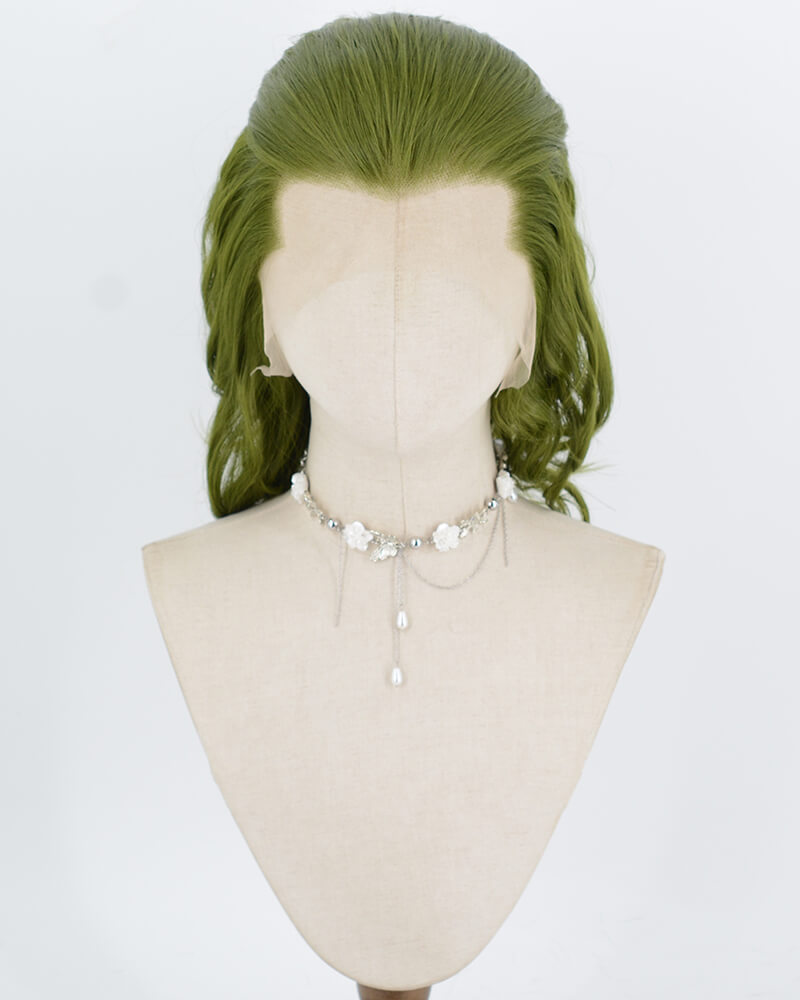 Green Wavy Joker Cosplay Synthetic Lace Front Wig