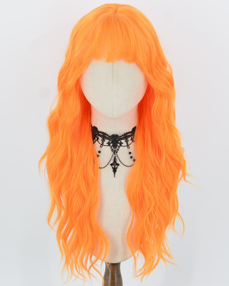 Orange Long Wavy Synthetic Wig HW867