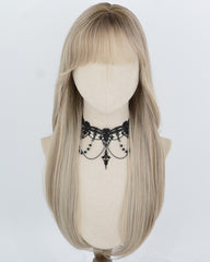 Rooted Beige Blonde Synthetic Wig HW858