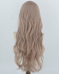 Dusty Rose Beige Long Wavy Synthetic Wig HW849