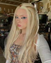 613 Blonde Ombre Brown Synthetic Lace Front Wig WW473