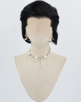Elvis Black Short Synthetic Lace Front Men's Wig MW043