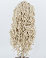 Ash Blonde Curly Synthetic Lace Front Wig WW1080