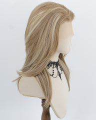 Ash Blonde with Brown Highlights Synthetic Lace Front Wig WW1062