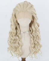 Ash Blonde Curly Synthetic Lace Front Wig WW1080