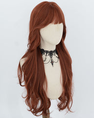 Auburn Brown Long Wavy Synthetic Wig HW851