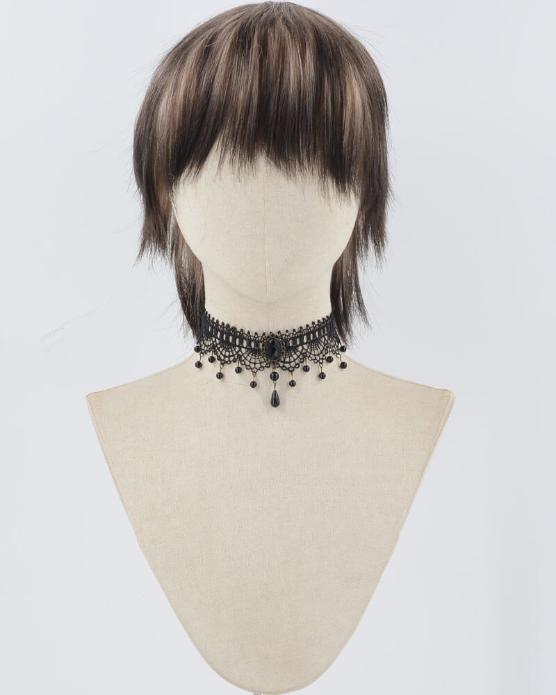 Blonde Black Short Synthetic Wig HW626