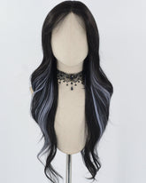 Black Blue Grey Synthetic Wig HW615