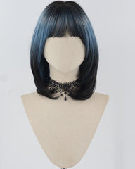 Black Ombre Blue Synthetic Wig HW594