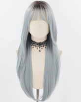 Ombre Blue Long Synthetic Wig HW682