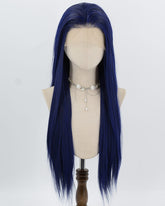 Black Blue Long Straight Synthetic Lace Front Wig WW991