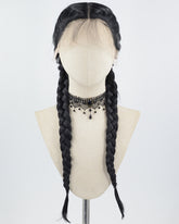 Black Braid Synthetic Lace Front Wig WT069