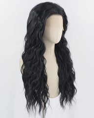 Black Curly Synthetic Lace Front Wig WW968