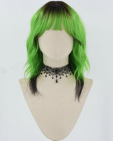 Green Ombre Black Synthetic Wig HW637