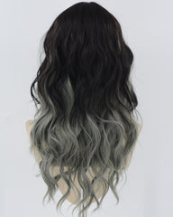 Black Ombre Grey Curly Synthetic Wig HW592
