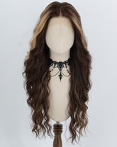 Brown Highlights Blonde Synthetic Lace Front Wig WW1061