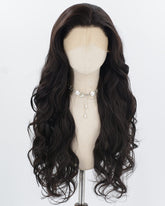 Natural Black Long Wavy Synthetic Lace Front Wig WW734