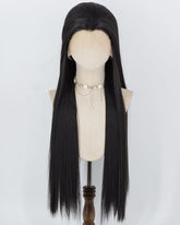 30Inch Long Natural Black Synthetic Lace Front Wig WW817