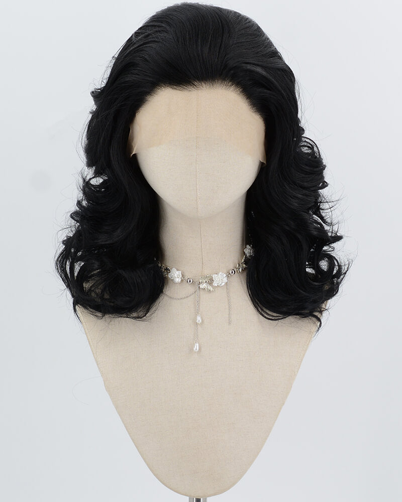 Black Wavy Synthetic Lace Front Wig WW250