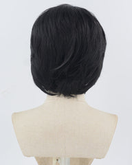 Black Short Synthetic Lace Front Men's Wig MW049