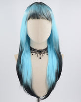 Blue Ombre Black Synthetic Wig HW367