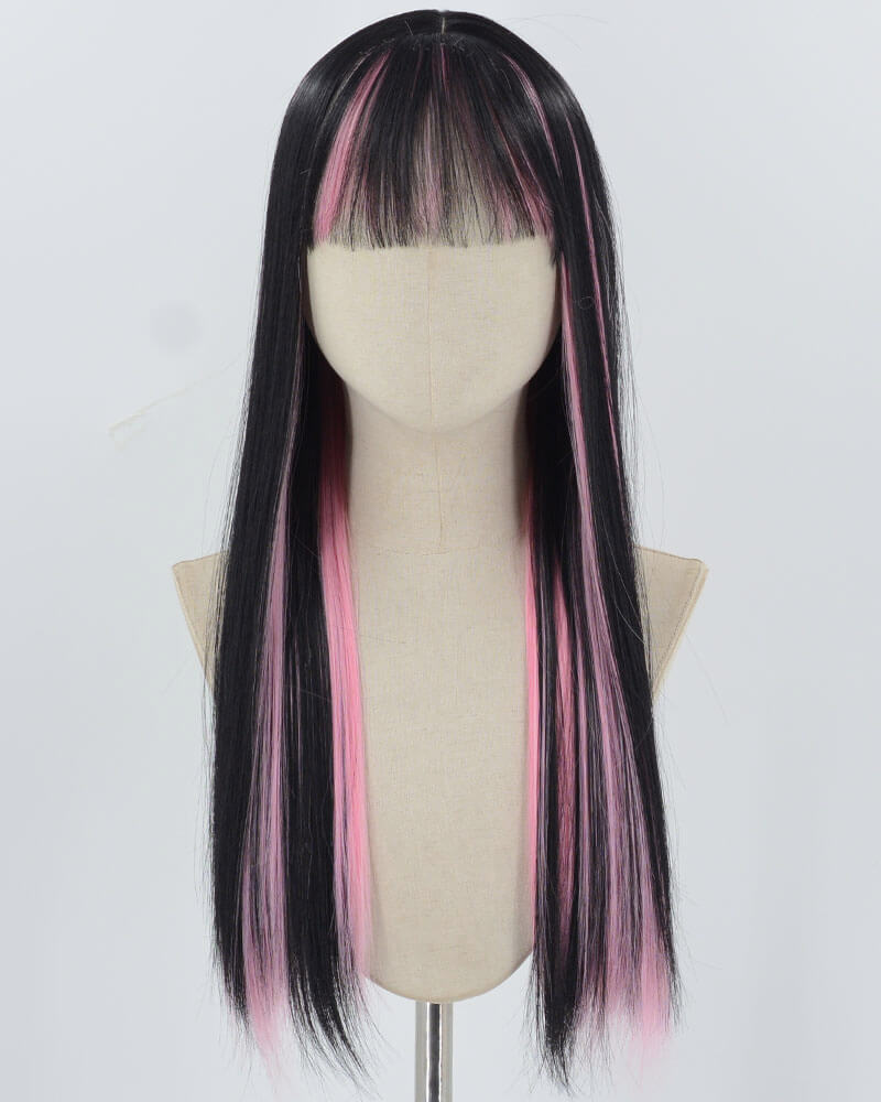 Black Pink Synthetic Wig HW655