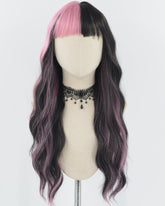 Pink Black Curly Synthetic Wig HW471