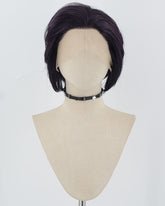 Black Purple Short Synthetic Lace Front Men's Wig MW029