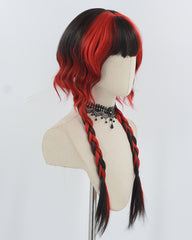 Black Red Braided Synthetic Wig HW698