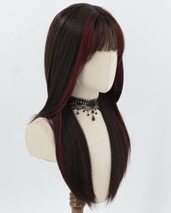 Black Red Synthetic Wig HW809