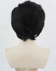 Elvis Black Short Synthetic Lace Front Men's Wig MW043