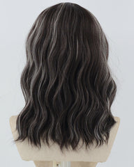 Black Grey Short Curly Synthetic Wig HW633