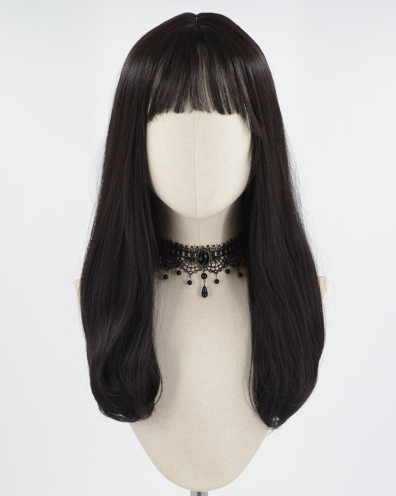 Black Straight Synthetic Wig HW451
