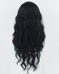 Black Green Wavy Synthetic Wig HW477