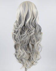 Black Platinum Blonde Synthetic Lace Front Wig WT230