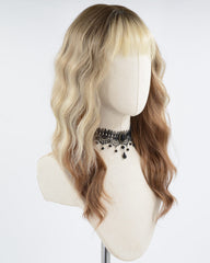 Ombre Blonde Brown Curly Synthetic Wig HW456