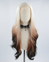 Blonde Ombre Brown Synthetic Lace Front Wig WW526