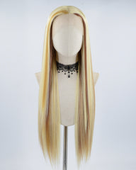 Blonde Highlights Brown Synthetic Lace Front Wig WW555