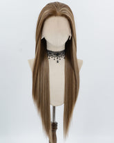 Brown Skunk Stripe Blonde Synthetic Lace Front Wig WW1004